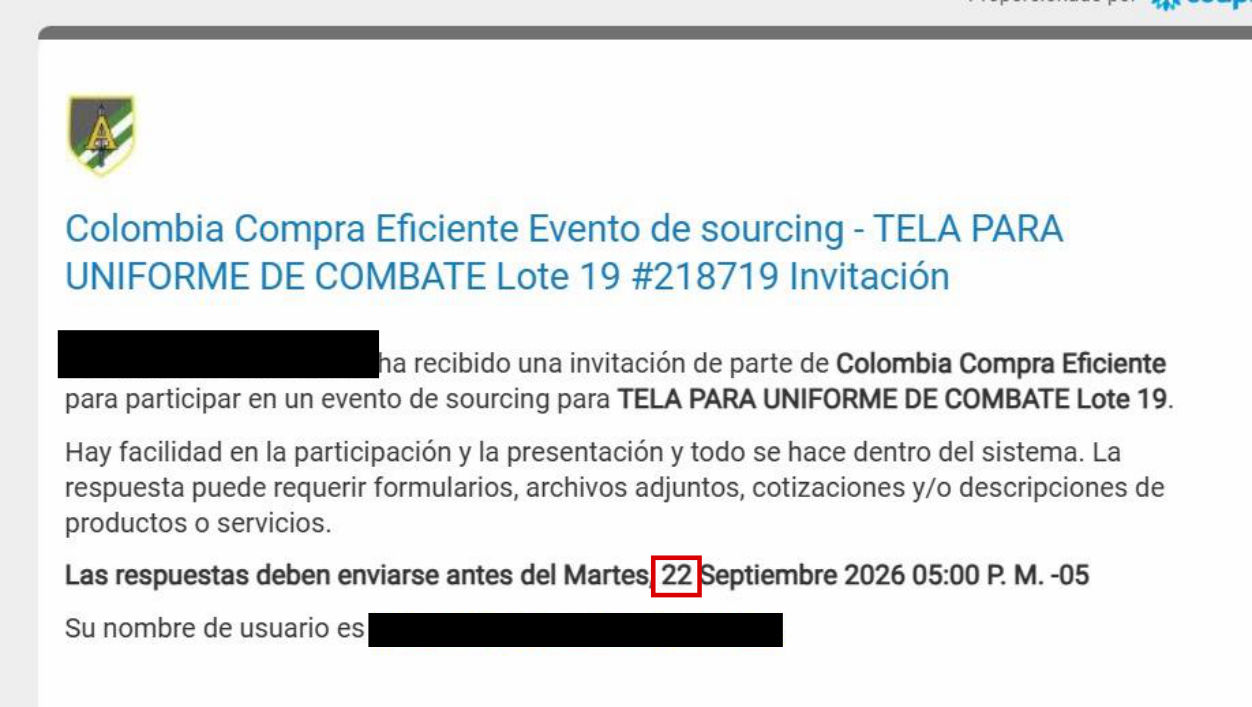 El nuevo evento cierra el 22 de septiembre de 2026 a las 5:00 p. m.
