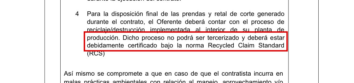 Las exigencias de diciembre: RCS y destrucción en planta propia