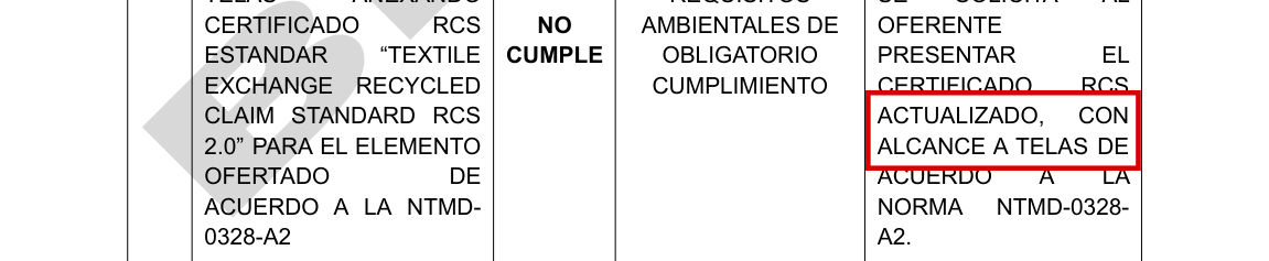 …y que su certificado RCS no tenía el alcance exigido